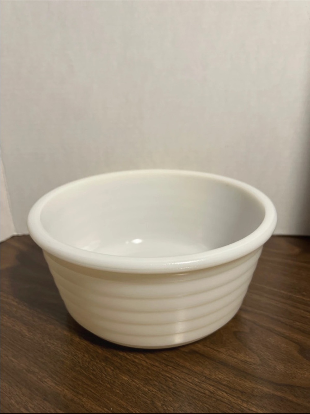 Vintage White milk glass Serving or mixing Bowl -